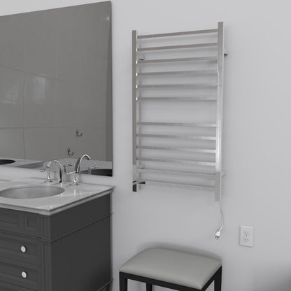 Amba Radiant Wall Mounted Towel Warmer, 12 Square Bars Towel Warmer