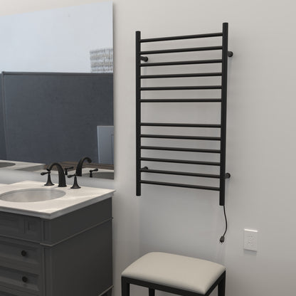 Amba Radiant Wall mounted Towel Warmer, Large Straight 12 Bar Towel Warmer