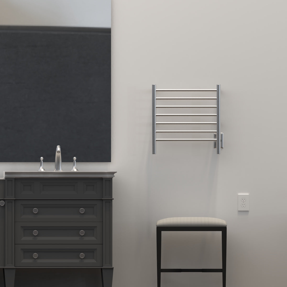 Amba Radiant Small 7 Bar Towel Warmer for Small Showers RWHS Brushed