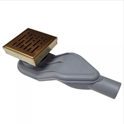 Side Outlet Discharge Adapter and Gold Square Drain Bundle - 4 Inch