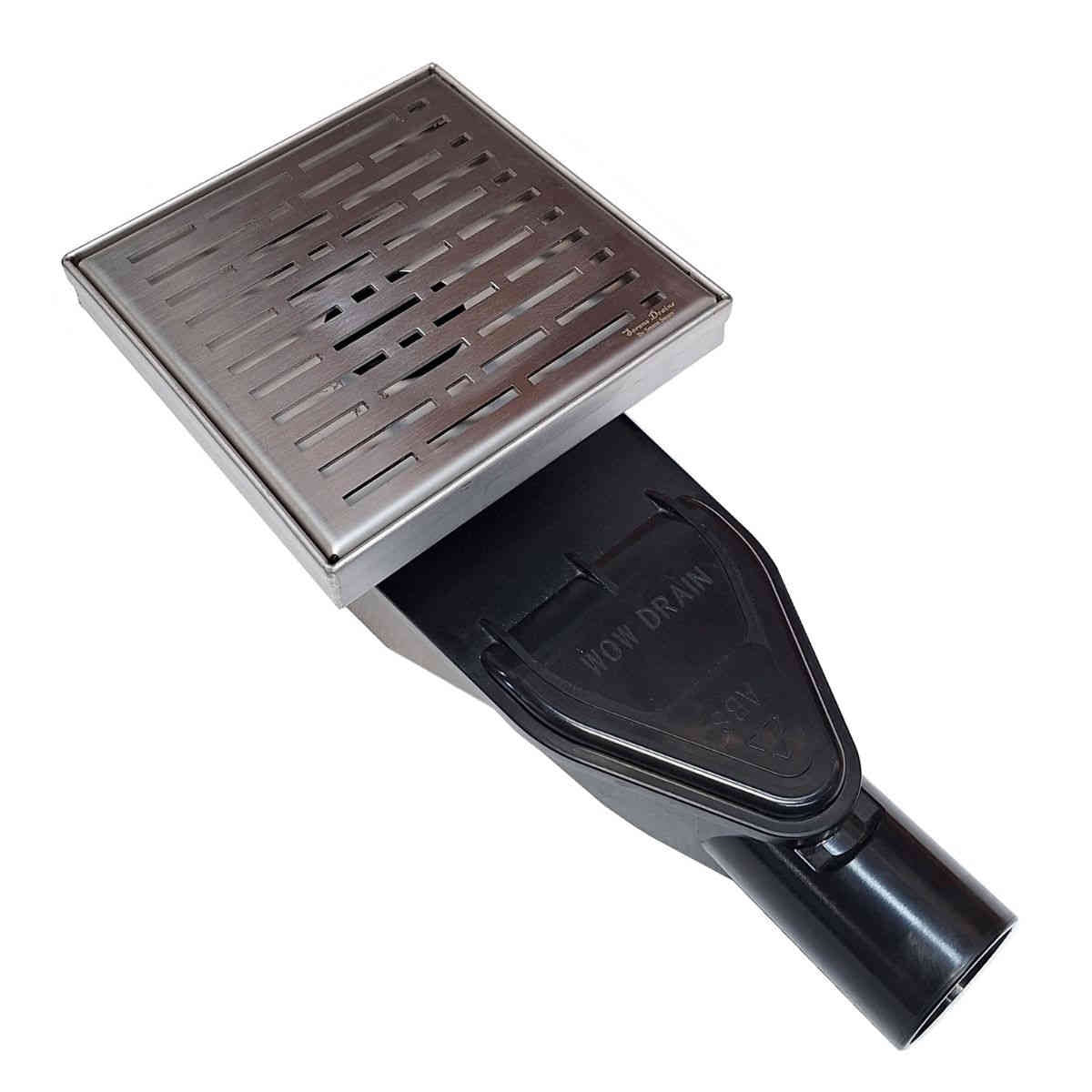 ABS Horizontal Side Discharge Drain Reducer for PVC Base Pipe & P-Trap, with Square Shower Drain