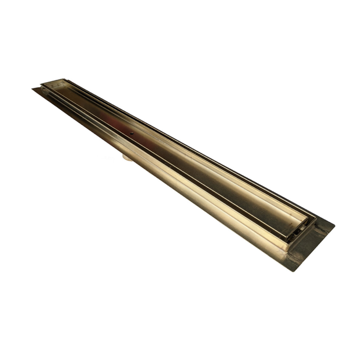 Gold Tile Insert Linear Shower Drain Kit with Hair Trap and Flange Base