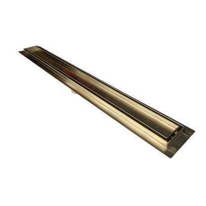 Gold Tile Insert Linear Shower Drain Kit with Hair Trap and Flange Base