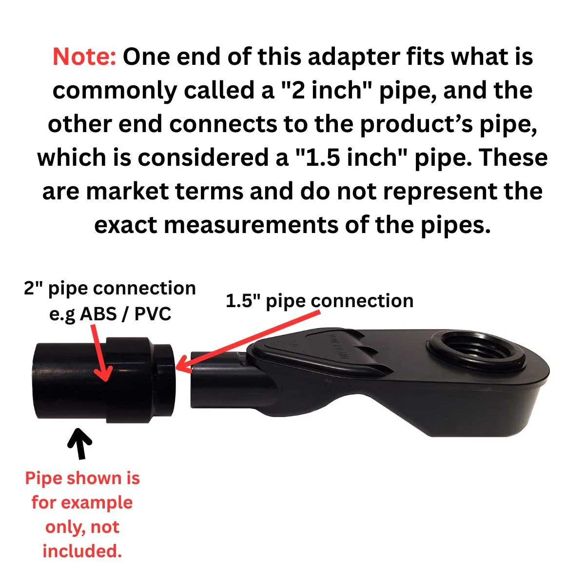 SereneDrains ABS Horizontal Side Discharge Drain Reducer for PVC Base Pipe and P-Trap
