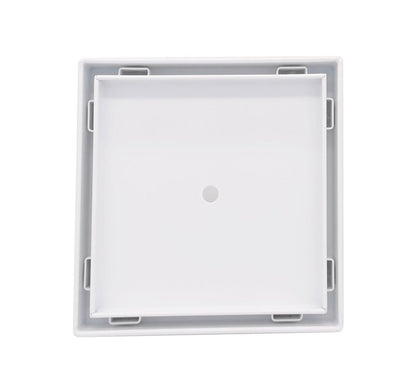 Tile Insert Floor Drain, Matte White 5 Inch Square Shower Drain