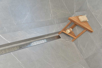 Side Outlet Converter for Shower Drain with Brushed Linear Drain Kit