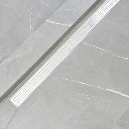 Matte White Linear Shower Drain Kit with Hair Trap and Flange Base, SereneDrains
