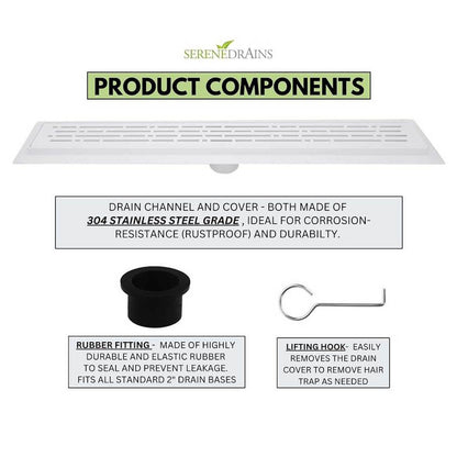 Vertical-to-Horizontal Linear Shower Drain Kit – ABS Side Discharge Adapter | SereneDrains