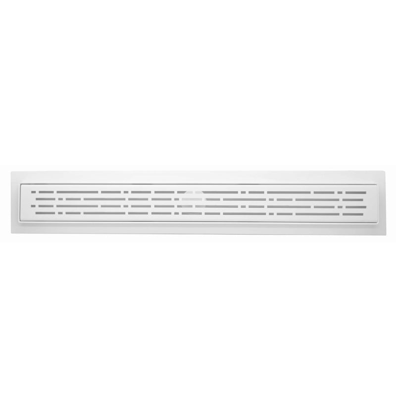 SereneDrains Shower Drain Side Outlet Adapter with Matte White Linear Drain Kit