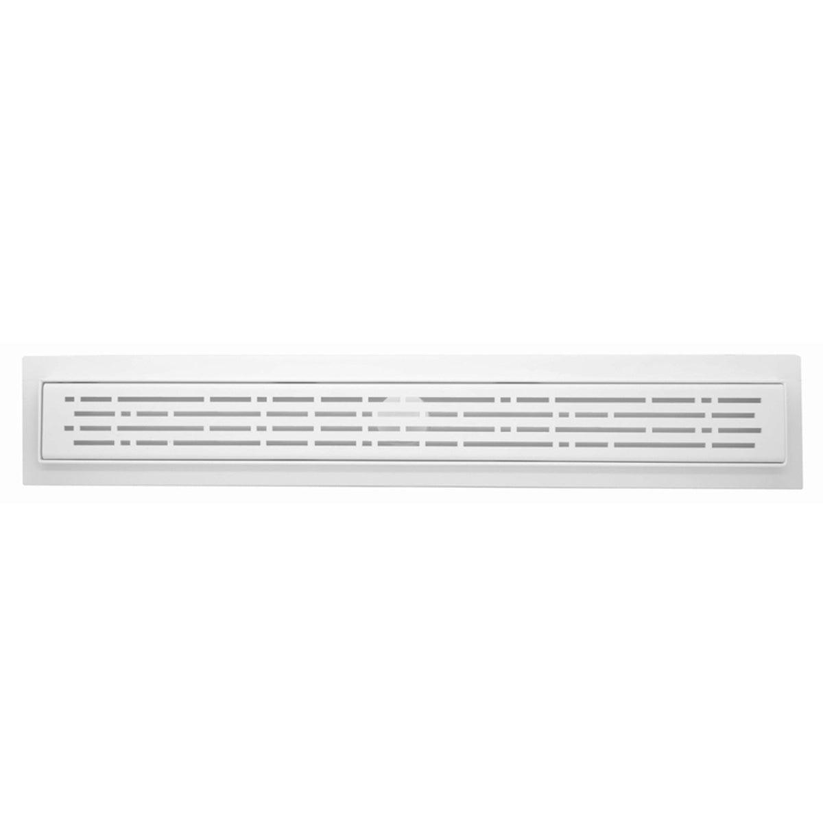 Matte White Linear Shower Drain Kit with Hair Trap and Flange Base, SereneDrains