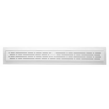 Matte White Linear Shower Drain Kit with Hair Trap and Flange Base, SereneDrains