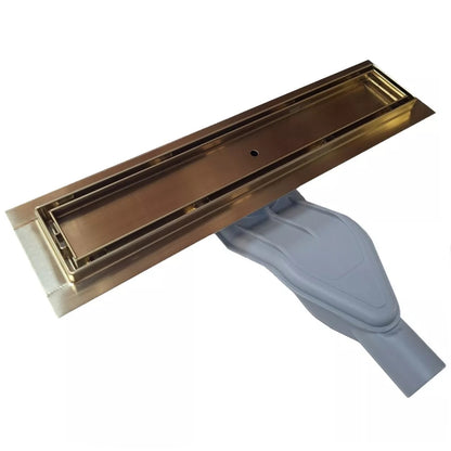 SereneDrains Brushed Linear Drain with Horizontal Side Outlet Adapter Kit