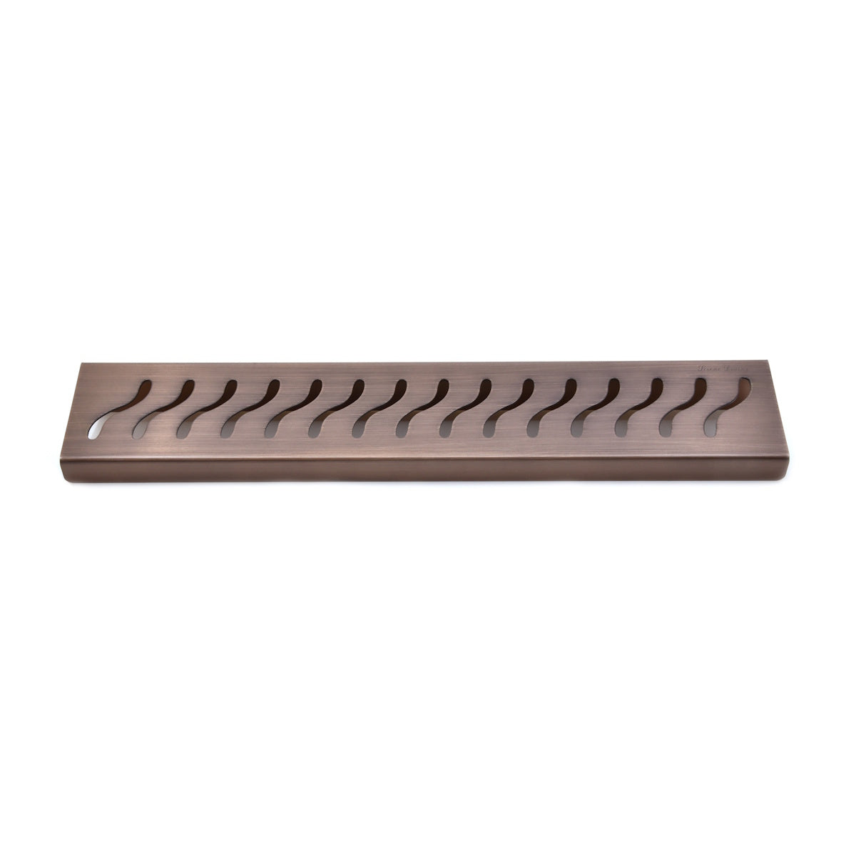 SereneDrains Light Bronze Shower Shelf, Wall Mount Shower Shelf, Ocean Wave Design