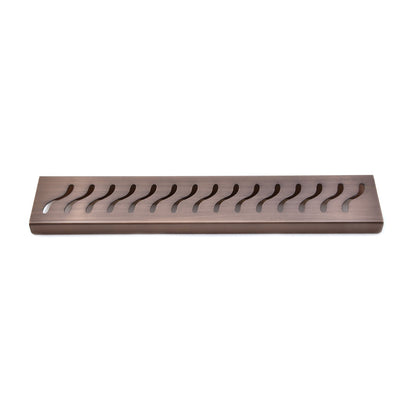 SereneDrains Light Bronze Shower Shelf, Wall Mount Shower Shelf, Ocean Wave Design