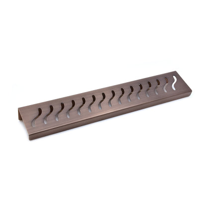 SereneDrains Light Bronze Shower Shelf, Wall Mount Shower Shelf, Ocean Wave Design