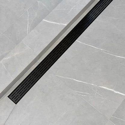SereneDrains Matte Black Linear Drains with Horizontal Side Outlet Discharge