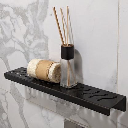 Bronze Shower Shelf, Wall Mount Rectangle Stainless Steel Shower Shelf, Ocean Wave Design by SereneDrains