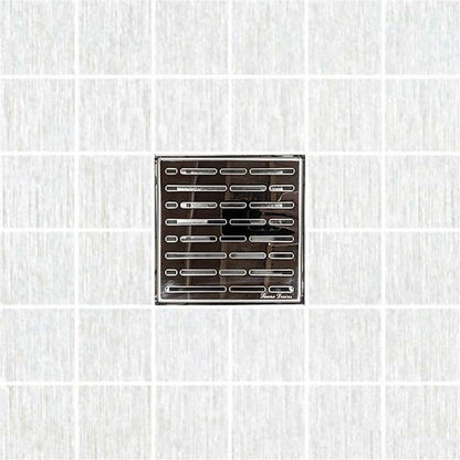 6 Inch Polished Square Shower Drain with Hair Trap and Base Flange Kit – Broken Lane Design