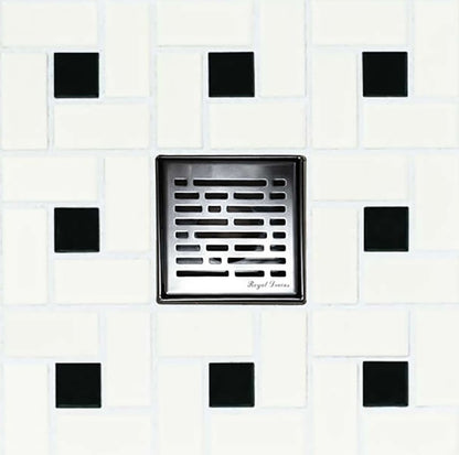 4 Inch Polished Square Shower Drain Kit with Hair Trap and Base Flange – Broken Lane Design