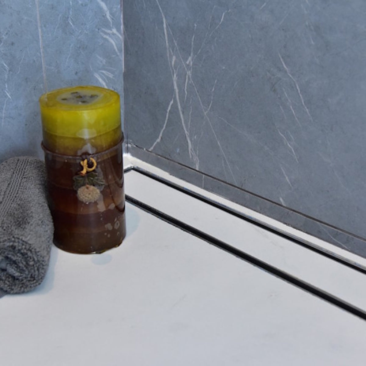 72 Inch Linear Shower Drain Kit with Hair Trap and Flange Base, SereneDrains