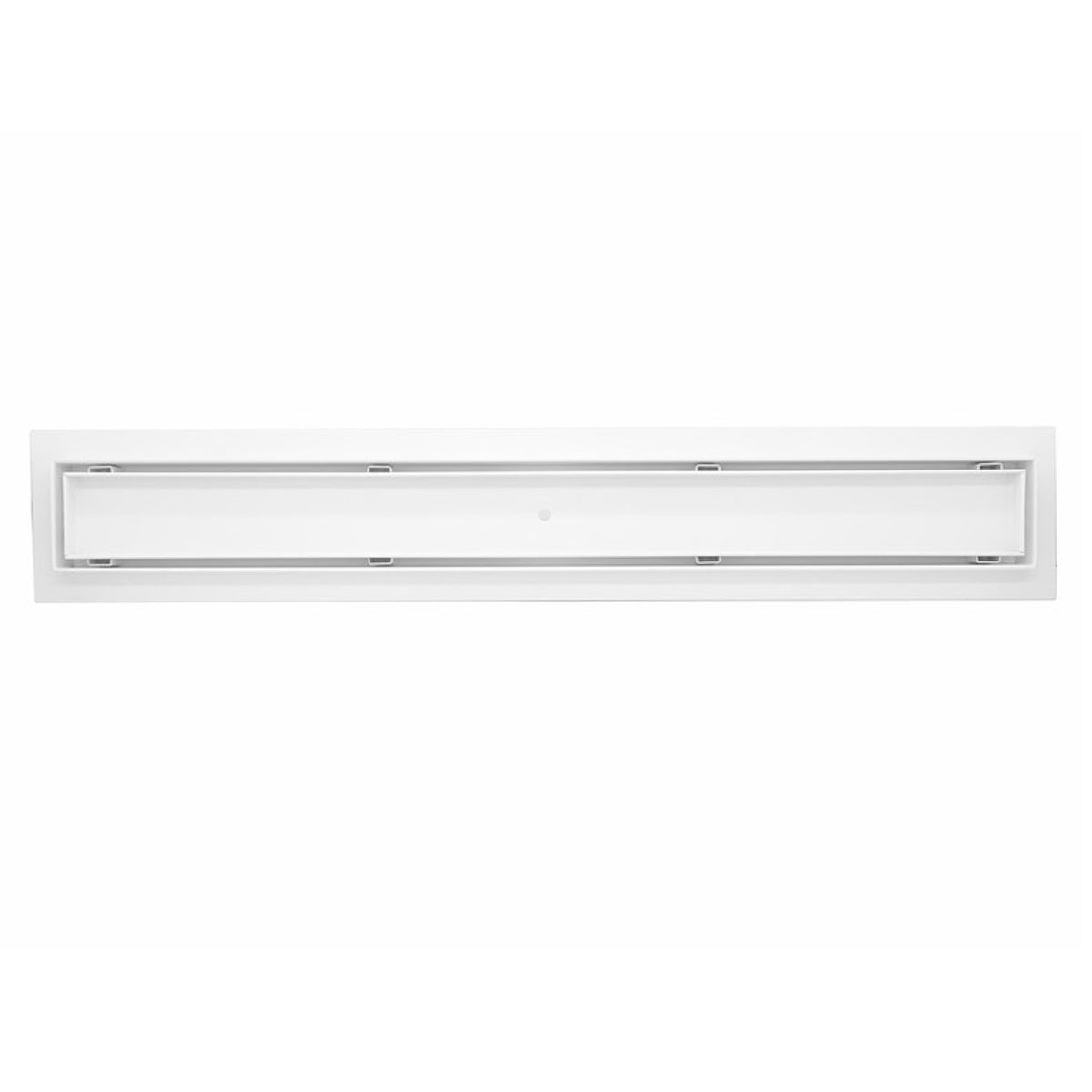 Matte White Tile Insert Linear Shower Drain Kit with Hair Trap and Flange Base