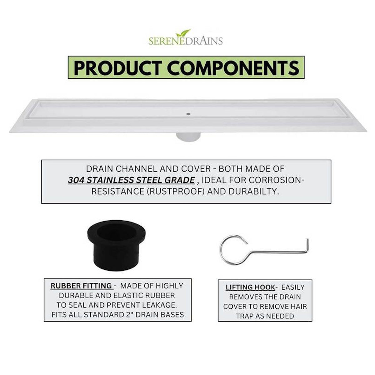 Vertical-to-Horizontal ABS Side Discharge Adapter with Tile Insert Linear Shower Drain Kit