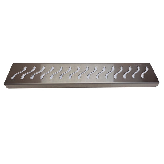 Brushed Shower Shelf, Elegant Drill & Screw Wall Mount Shower Shelf, Ocean Wave Design