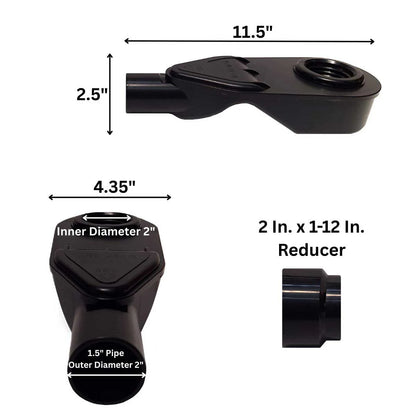 SereneDrains ABS Horizontal Side Discharge Drain Reducer for PVC Base Pipe and P-Trap