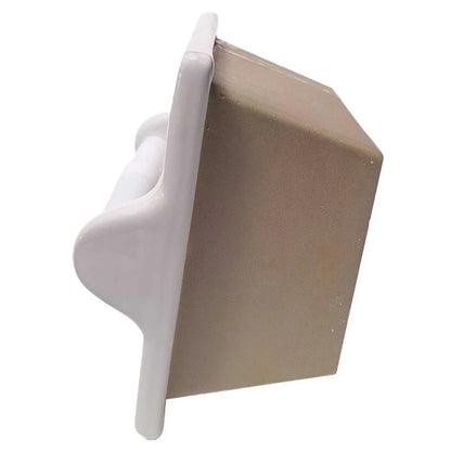 Side Look Hartizn Extra Large Glossy White Ceramic Recessed Toilet Paper Holder, 7x7" Bathroom Tissue Roll