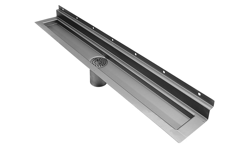 42 Inch Tile Insert Wall Linear Floor Drain, Backwall Flange Only, Drains Unlimited