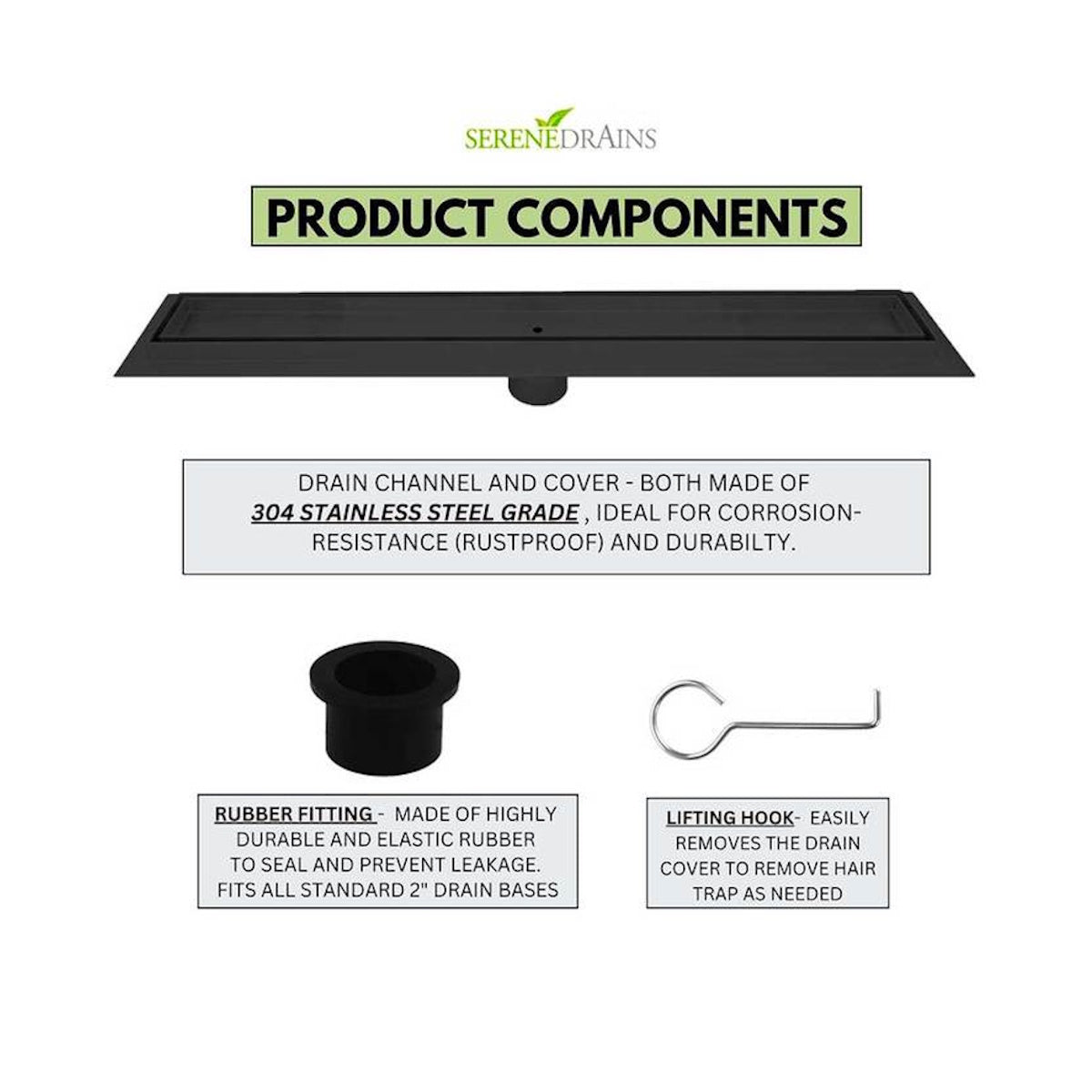 Vertical-to-Horizontal ABS Side Discharge Adapter with Tile Insert Linear Shower Drain Kit