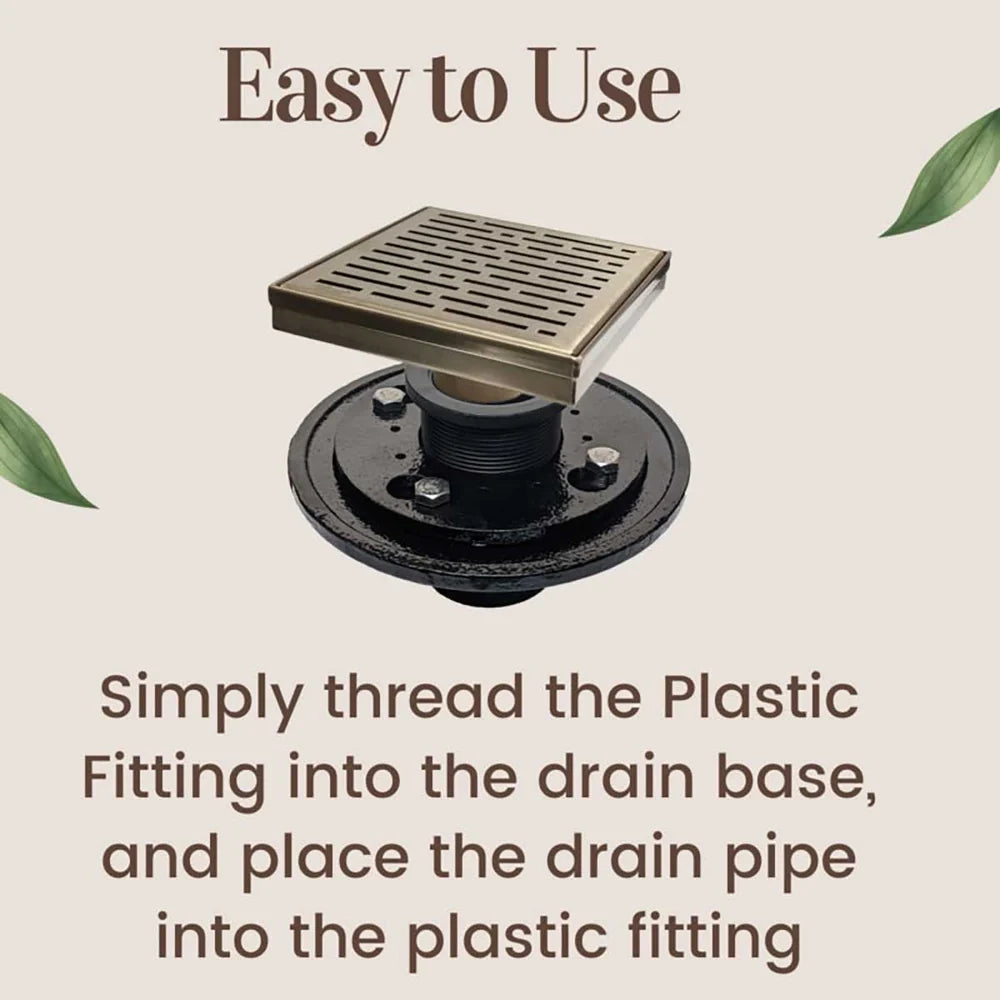 2-Inch Threaded Plastic Shower Drain Fitting | SereneDrains