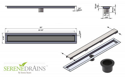 24 Inch Invisible Linear Shower Drain by SereneDrains