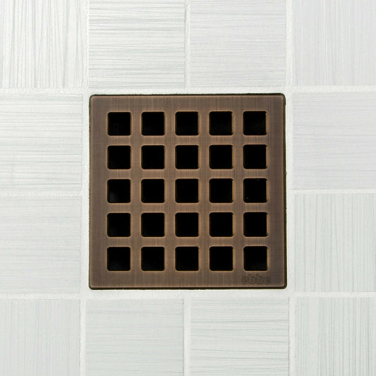 Ebbe E4803 Quadra Oil Rubbed Bronze Square Drain with Installation Kit