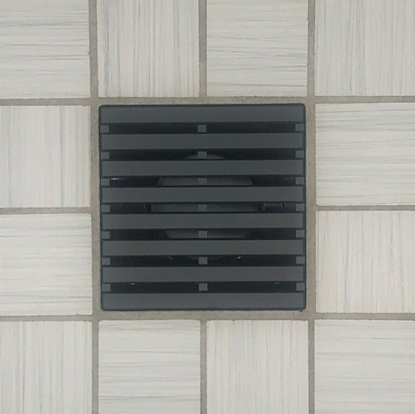 Ebbe E4811 Parallel Matte Black Square Shower Drain with Installation Kit