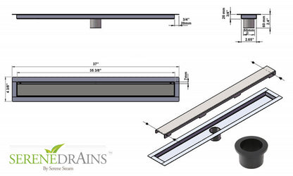 35 Inch Invisible Linear Shower Drain by SereneDrains