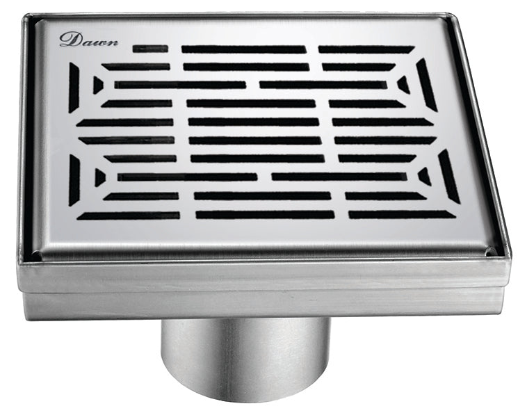 Dawn 5 Inch Square Shower Drain Irtysh River Series LIH050504 (push-in) Polished Satin Finish