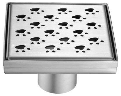 Dawn 5 Inch Square Shower Drain Memuru River Series LMU050504 (push-in) Polished Satin Finish