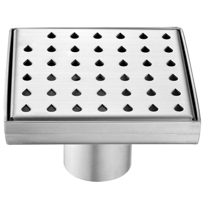 Dawn 5 Inch Square Shower Drain Nile River Series LNE050504 (push-in) Polished Satin Finish