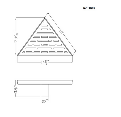 Corner Triangle Drain, Dawn® Amazon River Series, Triangle Drain with Installation Set