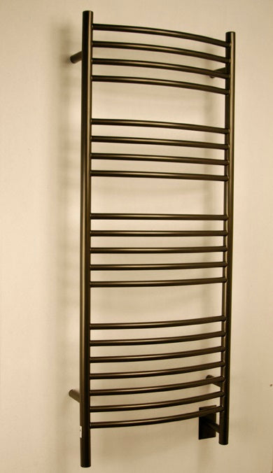 Amba Jeeves D Curved Oil Rubbed Bronze Towel Warmer, Hardwired, 20 Bars, W 21" H 53"