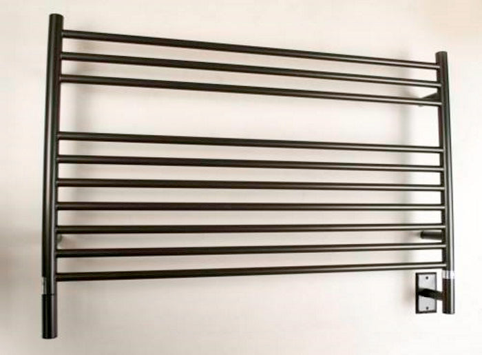 Amba Jeeves L Straight Oil Rubbed Bronze Towel Warmer, Hardwired, 10 Bars, W 40" H 27"