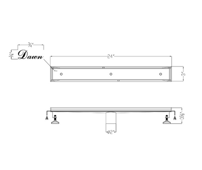 36 Inch Tile Insert Linear Shower Drain with Adjustable Leveling Feet