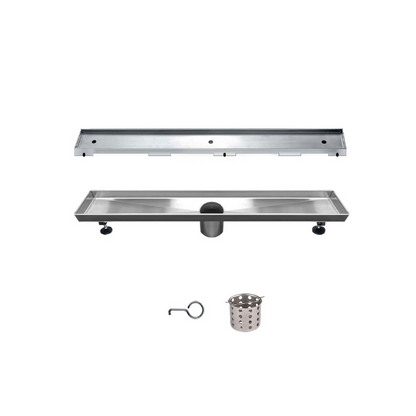36 Inch Tile Insert Linear Shower Drain with Adjustable Leveling Feet