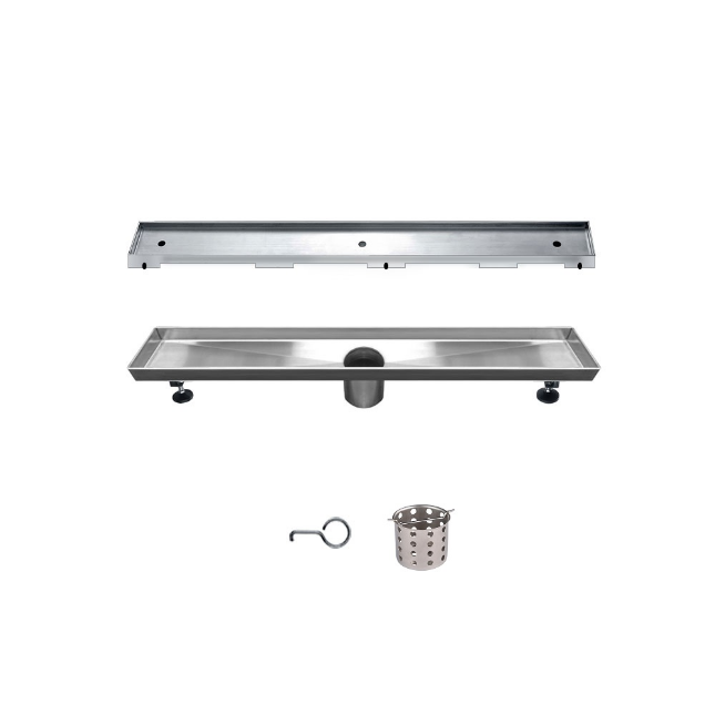 47 Inch Tile Insert Linear Shower Drain with Adjustable Leveling Feet