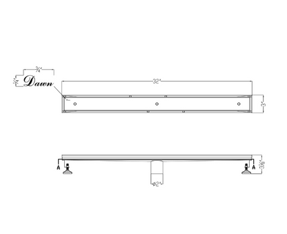 47 Inch Tile Insert Linear Shower Drain with Adjustable Leveling Feet