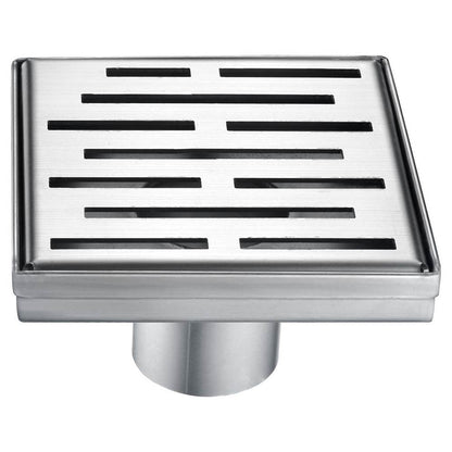 Dawn 5 Inch Square Shower Drain Amazon River Series LAN050504 (push-in) Polished Satin Finish