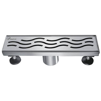 24 Inch Linear Drain with Adjustable Feet, Luxury Polished Finish Drain, Dawn USA LHG240304