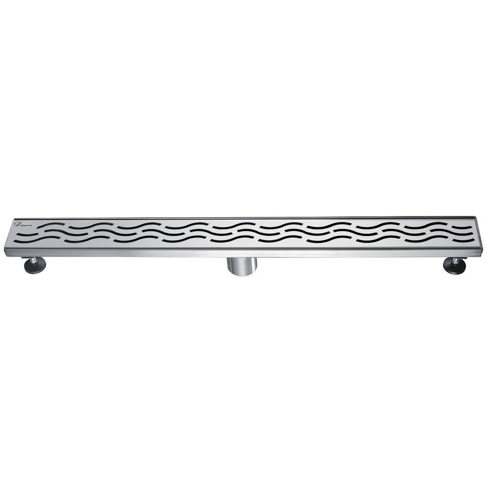 24 Inch Linear Drain with Adjustable Feet, Luxury Polished Finish Drain, Dawn USA LHG240304