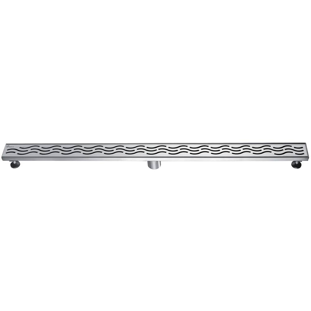 24 Inch Linear Drain with Adjustable Feet, Luxury Polished Finish Drain, Dawn USA LHG240304